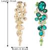 imageBriLove Womens Bohemian Boho Crystal Wedding Bridal Multiple Teardrop Chandelier Long Dangle Earrings06Emerald Color GoldTone