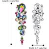 imageBriLove Womens Bohemian Boho Crystal Wedding Bridal Multiple Teardrop Chandelier Long Dangle Earrings08Vitrail Medium SilverTone