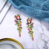 imageBriLove Womens Bohemian Boho Crystal Wedding Bridal Multiple Teardrop Chandelier Long Dangle Earrings09Vitrail Medium GoldTone