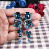 imageBriLove Womens Bohemian Boho Crystal Wedding Bridal Multiple Teardrop Chandelier Long Dangle Earrings12Blue Topaz Color SilverTone