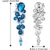 imageBriLove Womens Bohemian Boho Crystal Wedding Bridal Multiple Teardrop Chandelier Long Dangle Earrings12Blue Topaz Color SilverTone