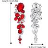 imageBriLove Womens Bohemian Boho Crystal Wedding Bridal Multiple Teardrop Chandelier Long Dangle Earrings13Ruby Color SilverTone