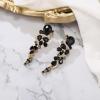 imageBriLove Womens Bohemian Boho Crystal Wedding Bridal Multiple Teardrop Chandelier Long Dangle EarringsBlack GoldTone