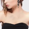 imageBriLove Womens Bohemian Boho Crystal Wedding Bridal Multiple Teardrop Chandelier Long Dangle EarringsBlack GoldTone