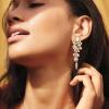 imageBriLove Womens Bohemian Boho Crystal Wedding Bridal Multiple Teardrop Chandelier Long Dangle EarringsChampagne GoldTone