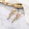 imageBriLove Womens Bohemian Boho Crystal Wedding Bridal Multiple Teardrop Chandelier Long Dangle EarringsChampagne GoldTone