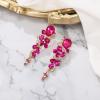 imageBriLove Womens Bohemian Boho Crystal Wedding Bridal Multiple Teardrop Chandelier Long Dangle EarringsHot Pink GoldTone