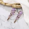 imageBriLove Womens Bohemian Boho Crystal Wedding Bridal Multiple Teardrop Chandelier Long Dangle EarringsLight Purple GoldTone