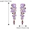 imageBriLove Womens Bohemian Boho Crystal Wedding Bridal Multiple Teardrop Chandelier Long Dangle EarringsLight Purple GoldTone