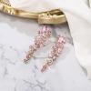 imageBriLove Womens Bohemian Boho Crystal Wedding Bridal Multiple Teardrop Chandelier Long Dangle EarringsPink GoldTone