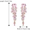 imageBriLove Womens Bohemian Boho Crystal Wedding Bridal Multiple Teardrop Chandelier Long Dangle EarringsPink GoldTone