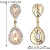 imageBriLove Womens Fashion Wedding Bridal Crystal Teardrop Infinity Dangle EarringsChampagne GoldTone