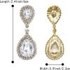 imageBriLove Womens Fashion Wedding Bridal Crystal Teardrop Infinity Dangle EarringsClear GoldTone