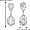 imageBriLove Womens Fashion Wedding Bridal Crystal Teardrop Infinity Dangle EarringsClear SilverTone