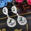 imageBriLove Womens Fashion Wedding Bridal Crystal Teardrop Infinity Dangle EarringsVitrail Medium SilverTone