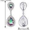 imageBriLove Womens Fashion Wedding Bridal Crystal Teardrop Infinity Dangle EarringsVitrail Medium SilverTone