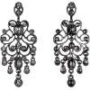 imageBriLove Womens Vintaged Style Wedding Bridal Crystal Drop Hollow Chandelier Filigree Dangle EarringsGrey BlackTone