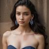 imageBriLove Womens Vintaged Style Wedding Bridal Crystal Drop Hollow Chandelier Filigree Dangle EarringsNavy Blue Antique SilverTone