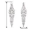imageBriLove Womens Wedding Bridal Crystal Cluster Teardrop Dangle Earrings01Clear SilverTone