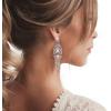 imageBriLove Womens Wedding Bridal Crystal Cluster Teardrop Dangle Earrings01Clear SilverTone