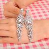 imageBriLove Womens Wedding Bridal Crystal Cluster Teardrop Dangle Earrings01Clear SilverTone