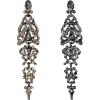 imageBriLove Womens Wedding Bridal Crystal Cluster Teardrop Dangle Earrings02Grey BlackTone