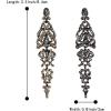 imageBriLove Womens Wedding Bridal Crystal Cluster Teardrop Dangle Earrings02Grey BlackTone