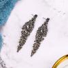 imageBriLove Womens Wedding Bridal Crystal Cluster Teardrop Dangle Earrings02Grey BlackTone
