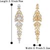 imageBriLove Womens Wedding Bridal Crystal Cluster Teardrop Dangle Earrings04Clear GoldTone