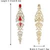 imageBriLove Womens Wedding Bridal Crystal Cluster Teardrop Dangle EarringsRuby Color GoldTone