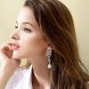 imageBriLove Womens Wedding Bridal Crystal Floral Scroll Chandelier Dangle EarringsColours Clear SilverTone