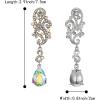 imageBriLove Womens Wedding Bridal Crystal Floral Scroll Chandelier Dangle EarringsColours Clear SilverTone