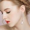 imageBriLove Womens Wedding Bridal Crystal Floral Scroll Chandelier Dangle EarringsIridescent AB GoldTone
