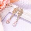 imageBriLove Womens Wedding Bridal Crystal Floral Scroll Chandelier Dangle EarringsIridescent AB GoldTone