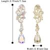 imageBriLove Womens Wedding Bridal Crystal Floral Scroll Chandelier Dangle EarringsIridescent AB GoldTone