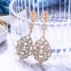 imageBriLove Womens Wedding Bridal Crystal Rhinestone Beaded ClipOn Dangle Earrings02Clear GoldTone