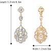 imageBriLove Womens Wedding Bridal Crystal Rhinestone Beaded ClipOn Dangle Earrings02Clear GoldTone
