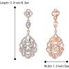 imageBriLove Womens Wedding Bridal Crystal Rhinestone Beaded ClipOn Dangle Earrings03Clear RoseGoldTone