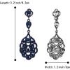 imageBriLove Womens Wedding Bridal Crystal Rhinestone Beaded ClipOn Dangle Earrings06Sapphire Color GoldTone