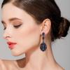 imageBriLove Womens Wedding Bridal Crystal Rhinestone Beaded ClipOn Dangle Earrings06Sapphire Color GoldTone