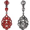 imageBriLove Womens Wedding Bridal Crystal Rhinestone Beaded ClipOn Dangle EarringsRuby Color BlackTone