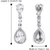 imageBriLove Womens Wedding Bridal Crystal Teardrop Infinity Figure 8 Chandelier Dangle ClipOn EarringsClear SilverTone