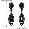 imageBriLove Womens Wedding Bridal Infinity Figure 8 Crystal Teardrop Chandelier Dangle ClipOn EarringsBlack BlackTone