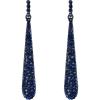 imageBriLove Wedding Bridal Elegant Crystal Beaded Teardrop Long Dangle Earrings for WomenNavy Blue BlackTone