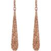 imageBriLove Wedding Bridal Elegant Crystal Beaded Teardrop Long Dangle Earrings for WomenPeach Morganite Color RoseGoldTone