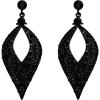 imageBriLove Womens Bohemian Boho Crystal Hollow Leaf Chandelier Dangle Earrings01Black BlackTone