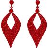 imageBriLove Womens Bohemian Boho Crystal Hollow Leaf Chandelier Dangle Earrings02Ruby Color Redtone