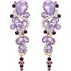 imageBriLove Womens Bohemian Boho Crystal Wedding Bridal Multiple Teardrop Chandelier Long Dangle EarringsLight Purple GoldTone