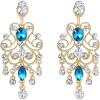 Blue Topaz Color Gold-Tone
