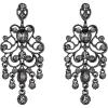 imageBriLove Womens Vintaged Style Wedding Bridal Crystal Drop Hollow Chandelier Filigree Dangle EarringsGrey BlackTone